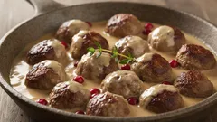 Så blir köttbullarna extra saftiga med gräddig lingonsås
