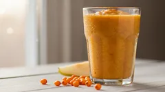 Enkel smoothie med havtorn och päron som håller dig frisk i vinter